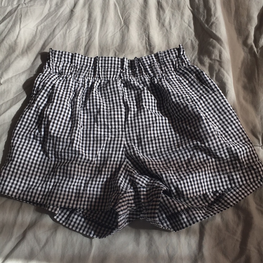 Paper bag gingham shorts